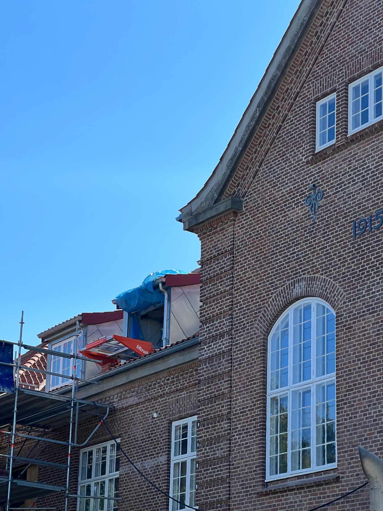 The Liftroller system at the renovation project - Classic Car House in Copenhagen, Denmark.